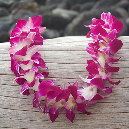 Single Purple Orchid Lei Bulk