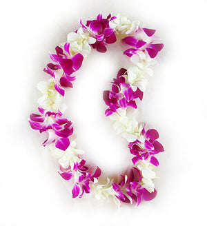 Pink & White Hawaiian Orchid Lei
